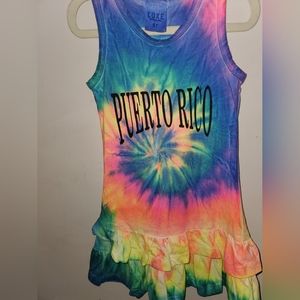 5T Tye Dye sleeveless dress with frill skirt- NEVER WORN